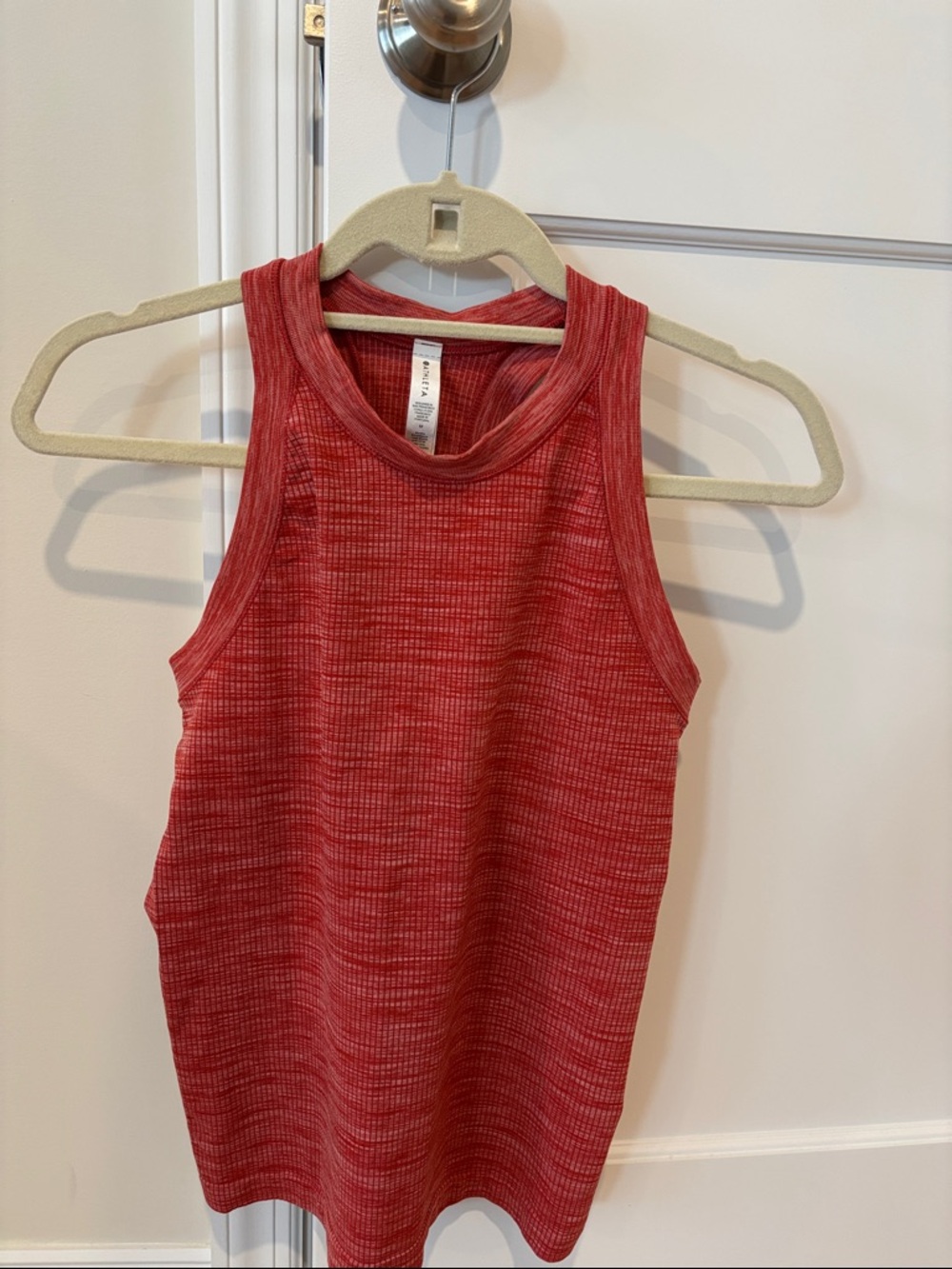 Renew Racerback tank. Athleta Ribbed High-Neck Tank - terracotta heather